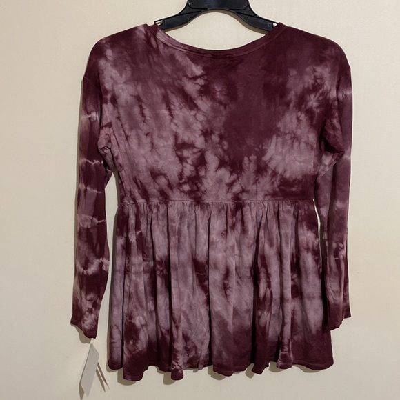 BAEA Tie Dye Coco Peplum Tunic Long Sleeve Top NWT Size M - Picture 7 of 12